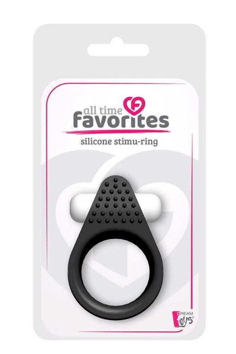 Pierścień erekcyjny stymulujący, czarny, silikonowy-ALL TIME FAVORITES SILICONE STIMU-RING BLACK