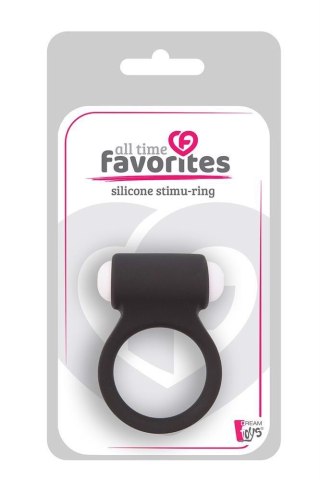 Pierścień Erekcyjny Stymulujący, Czarny, Silikonowy-ALL TIME FAVORITES SILICONE STIMU-RING BLACK