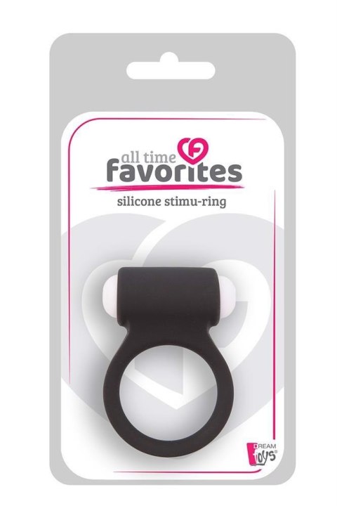 Pierścień Erekcyjny Stymulujący, Czarny, Silikonowy-ALL TIME FAVORITES SILICONE STIMU-RING BLACK