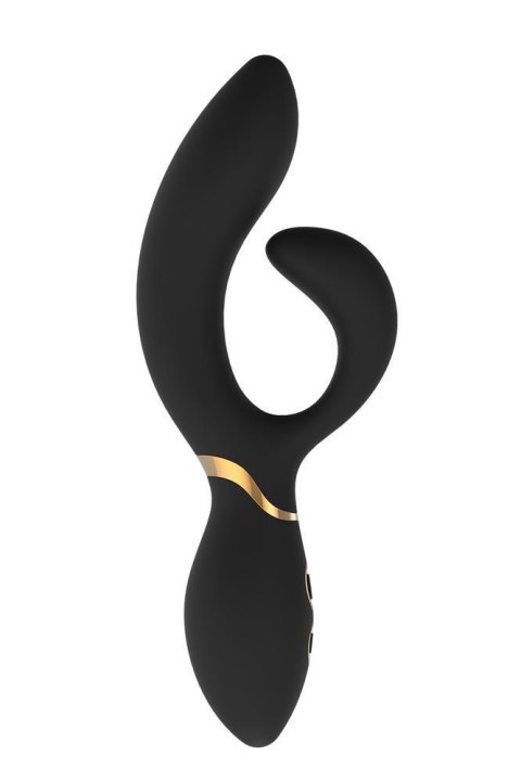 Wibrator Króliczek Czarno-Złoty Silikonowy IPX7 USB - DREAM TOYS Elite Amelie