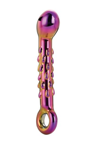 Dildo szklane z wypustkami 18cm multikolor GLAMOUR GLASS RIBBED G-SPOT DILDO TONGA