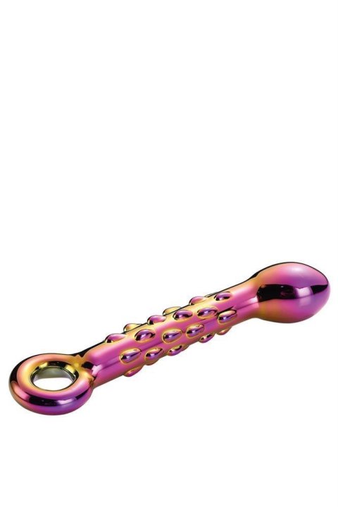 Dildo szklane z wypustkami 18cm multikolor GLAMOUR GLASS RIBBED G-SPOT DILDO TONGA