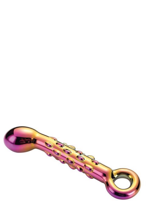Dildo szklane z wypustkami 18cm multikolor GLAMOUR GLASS RIBBED G-SPOT DILDO TONGA
