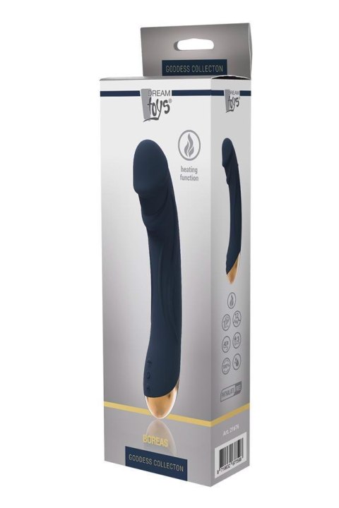 Wibrator Do Punktu G Prążkowany Z Funkcją Grzania Z Funkcjami Wibracji Silikon Medyczny - GODDESS COLLECTION BOREAS