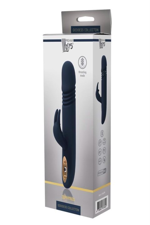 Wibrator Króliczek Z Funkcją Pchania Ruch W Górę I Dół Płynny Silikon IPX7 - GODDESS COLLECTION ZEPHYROS