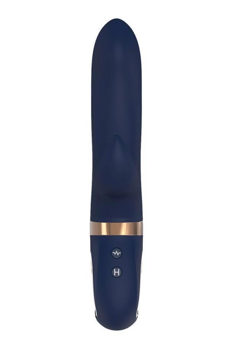 Podgrzewany Wibrator Króliczek Płynny Silikon Ciemnoniebieski IPX7 - GODDESS COLLECTION ATROPOS