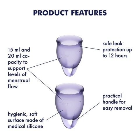 Kubeczki Menstruacyjne Feel Confident Menstrual Cupset-Satisfyer