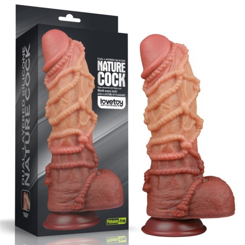 Dildo teksturowane 27x7.7cm Dual layered Platinum Silicone Cock with Rope LOVETOY