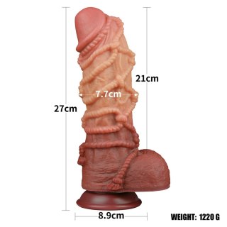 Dildo teksturowane 27x7.7cm Dual layered Platinum Silicone Cock with Rope LOVETOY