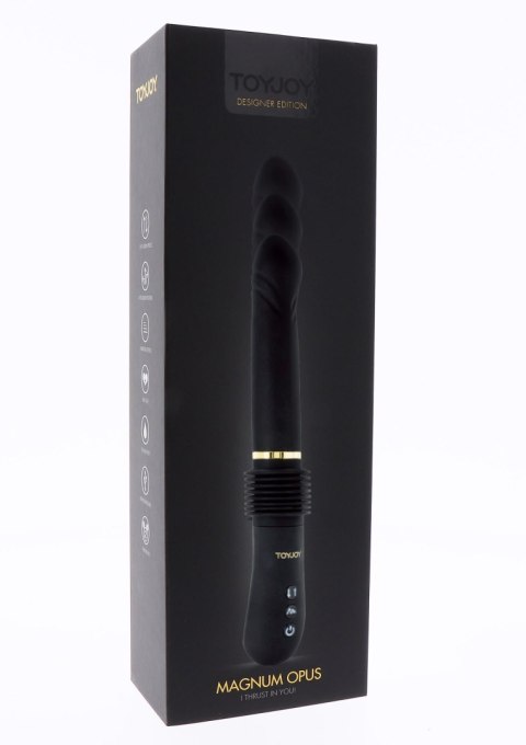 Wibrator Pchający Typu Thruster Z Trzonem Harmonijkowym Czarny – Magnum Opus Thruster Black