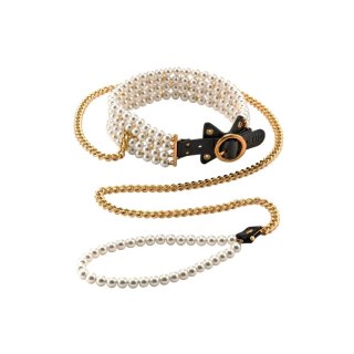 Obroża BDSM Luminious Pearl Leash And Collar Guilty Pleasure Guilty Pleasure