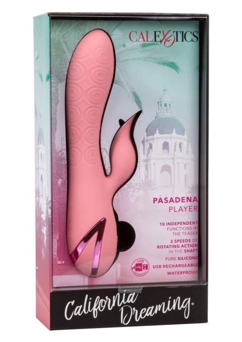 Króliczek Z Obrotowym Trzonem I Stymulatorem Języczkowym Różowy - PASADENA PLAYER PINK CALIFORNIA DREAMING®