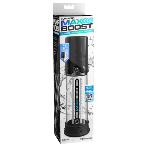 Pompka do penisa Max Boost - Black/Clear Pump Worx Pipedream
