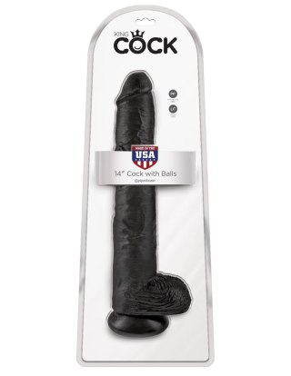Dildo z przyssawką czarne 35cm King Cock