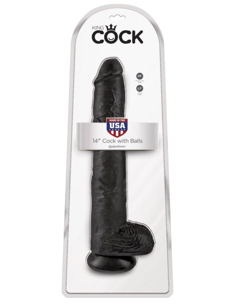 Dildo z przyssawką czarne 35cm King Cock
