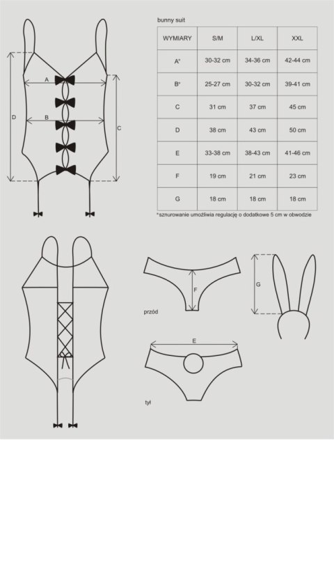 Kostium króliczka różowy rozmiar S/M Bunny Suit Obsessive