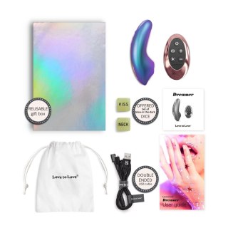 Stymulator Łechtaczki Dreamer Iridescent Turquoise 5 Trybów Flapping 40 Ustawień Pilot IPX7 USB Wonder Project