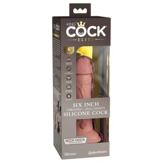 Wibrator realistyczny cielisty 15cm Dual Density Vibe King Cock Elite Pipedream