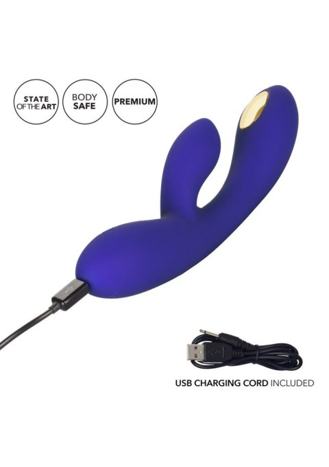Potężny Wibrator Króliczek Wand Silikon Medyczny Ultra Cichy Błękitny - Estim Dual Wand Blue