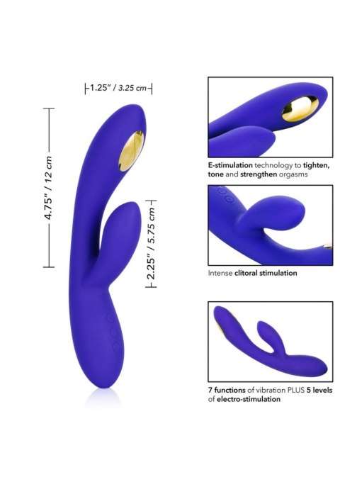 Potężny Wibrator Króliczek Wand Silikon Medyczny Ultra Cichy Błękitny - Estim Dual Wand Blue