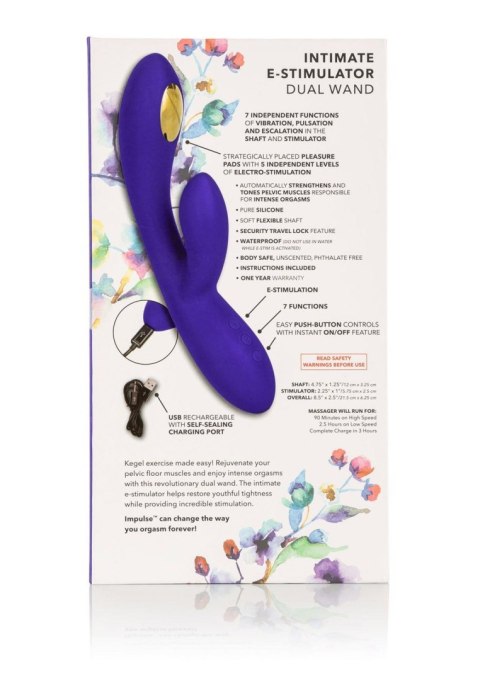 Potężny Wibrator Króliczek Wand Silikon Medyczny Ultra Cichy Błękitny - Estim Dual Wand Blue