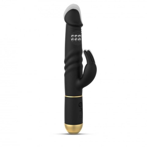 Wibrator Króliczek 3w1 Z Ruchomą Główką Czarno-Złoty - DORCEL FURIOUS RABBIT 2.0