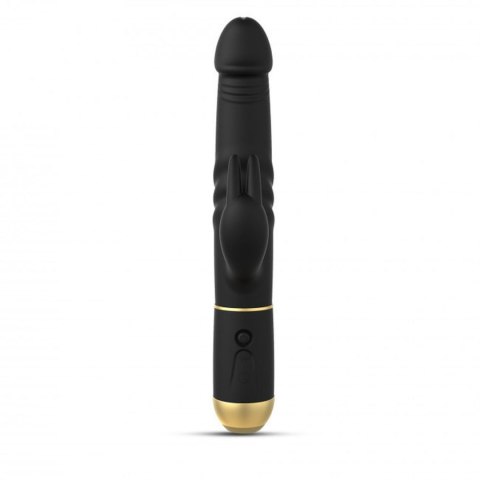 Wibrator Króliczek 3w1 Z Ruchomą Główką Czarno-Złoty - DORCEL FURIOUS RABBIT 2.0