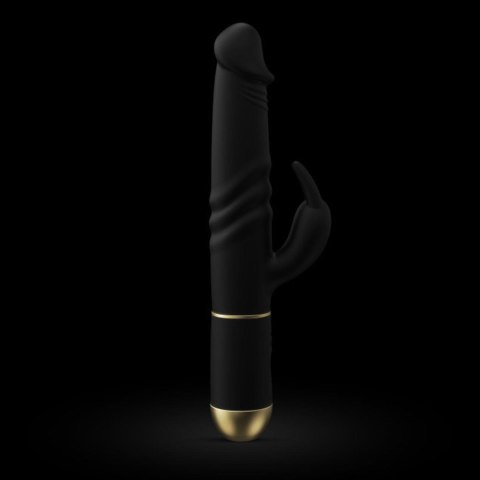 Wibrator Króliczek 3w1 Z Ruchomą Główką Czarno-Złoty - DORCEL FURIOUS RABBIT 2.0