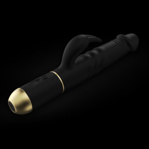 Wibrator Króliczek 3w1 Z Ruchomą Główką Czarno-Złoty - DORCEL FURIOUS RABBIT 2.0