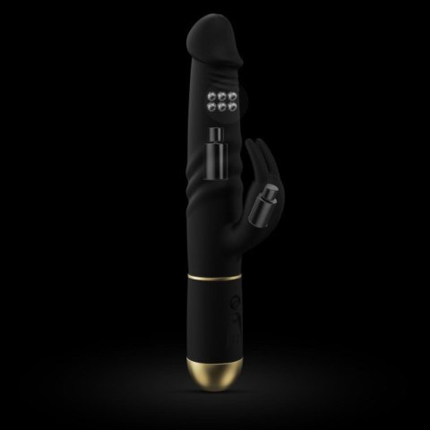 Wibrator Króliczek 3w1 Z Ruchomą Główką Czarno-Złoty - DORCEL FURIOUS RABBIT 2.0