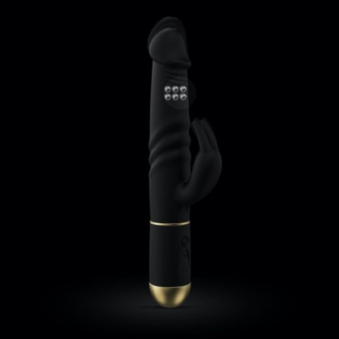 Wibrator Króliczek 3w1 Z Ruchomą Główką Czarno-Złoty - DORCEL FURIOUS RABBIT 2.0