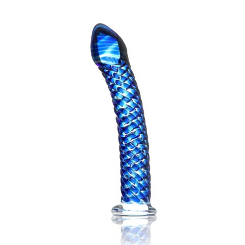 Dildo szklane teksturowane niebieskie 17.8cm No.29 Massager Icicles Pipedream