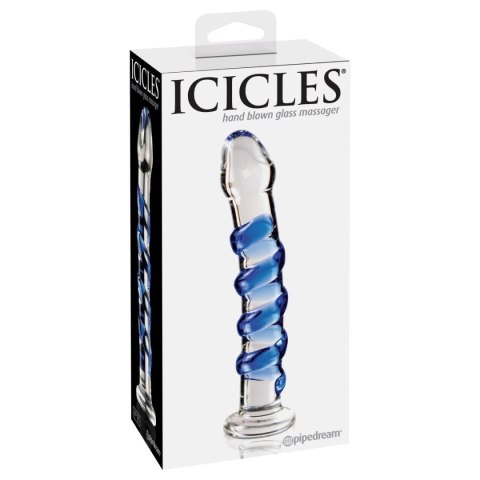 Dildo szklane żebrowane przeźroczyste 17.8cm No.5 Massager Icicles Pipedream