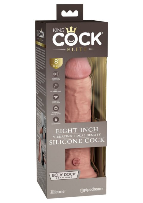Miękki Silikonowy Wibrator Z Twardszym Rdzeniem 8 Inch Dual Density Vibe Cock Light King Cock King Cock
