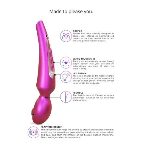 Stymulator Łechtaczki Pleaser Iridescent Berry 5 Trybów 8 Intensywności USB Ładowany - Pleaser