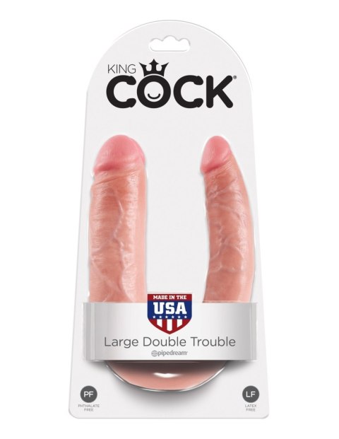 Dildo podwójne cieliste 44cm U-Shaped Large Double Trouble KING COCK