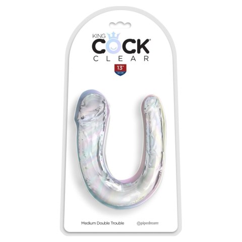 Dildo podwójne przeźroczyste 34cm Clear Medium Double Trouble Pipedream KING COCK