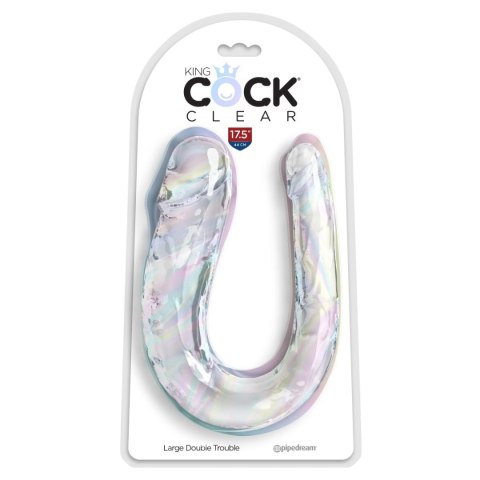 Dildo podwójne przeźroczyste duże 44cm Clear Large Double Trouble Pipedream KING COCK