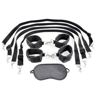 Zestaw do krępowania Cuff & Tether Set - Black Fetish Fantasy Series Pipedream