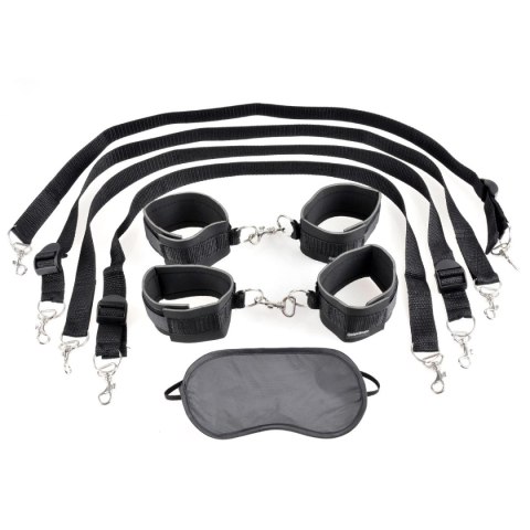 Zestaw do krępowania Cuff & Tether Set - Black Fetish Fantasy Series Pipedream