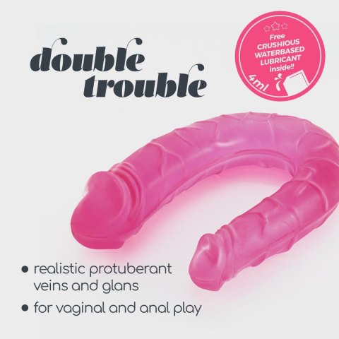 Dildo podwójne różowe 27cm DOUBLE TROUBLE DOUBLE DILDO CRUSHIOUS