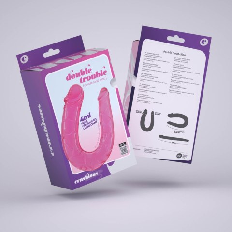 Dildo podwójne różowe 27cm DOUBLE TROUBLE DOUBLE DILDO CRUSHIOUS