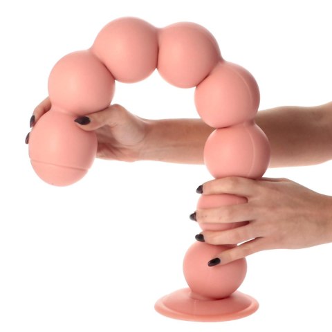 Korek analny kulkowy beżowy 58cm MSX