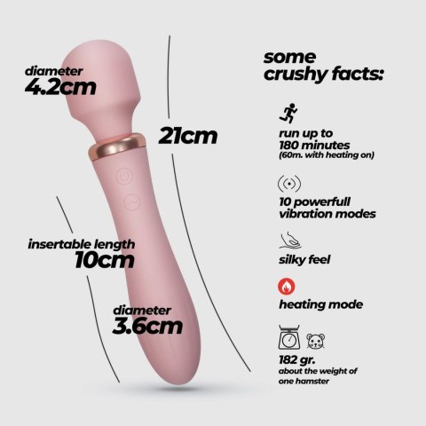 Masażer Crushious Dual Massage Wand Jinx 10 Trybów USB Ładowany Różowy - Crushious