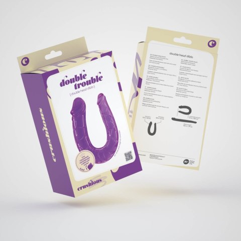 Dildo podwójne fioletowe 27cm DOUBLE TROUBLE DOUBLE HEAD DILDO CRUSHIOUS