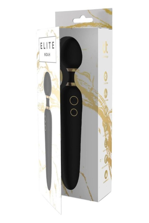 Masażer Różdżka 2 Silniki Dual Wibracje Czarny – Elite