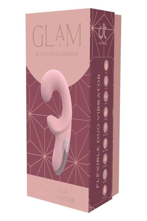 Wibrator Elastyczny Giętki Dwusilnikowy Silikonowy IPX6 - GLAM FLEXIBLE DUO VIBRATOR