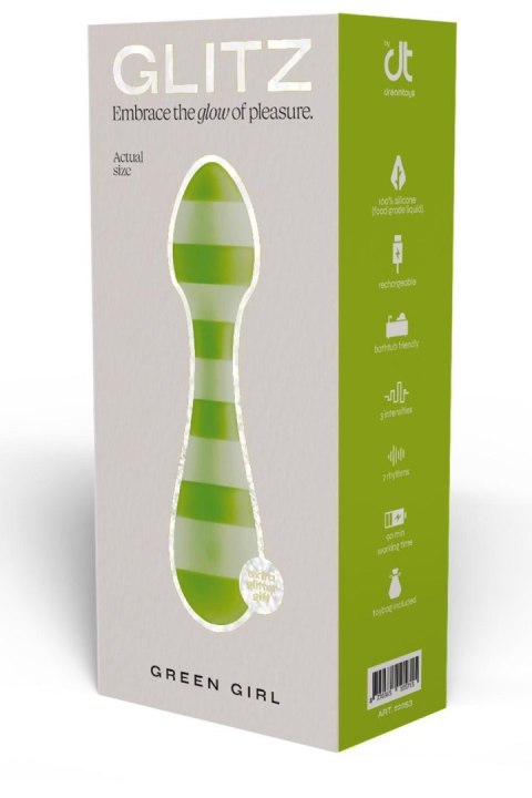 Masażer Wand Kompaktowy Elastyczny Wodoodporny Zielony – Glitz Green Girl Travel Wand Massager