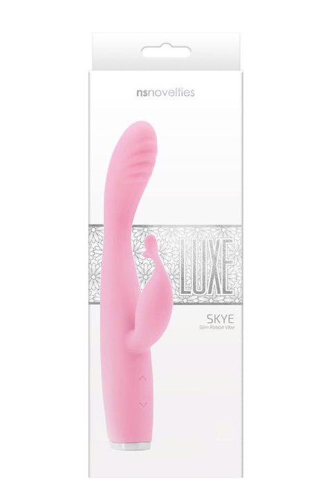 Smukły Wibrator Króliczek Z Silikonu Platynowego Różowy - LUXE SKYE PINK