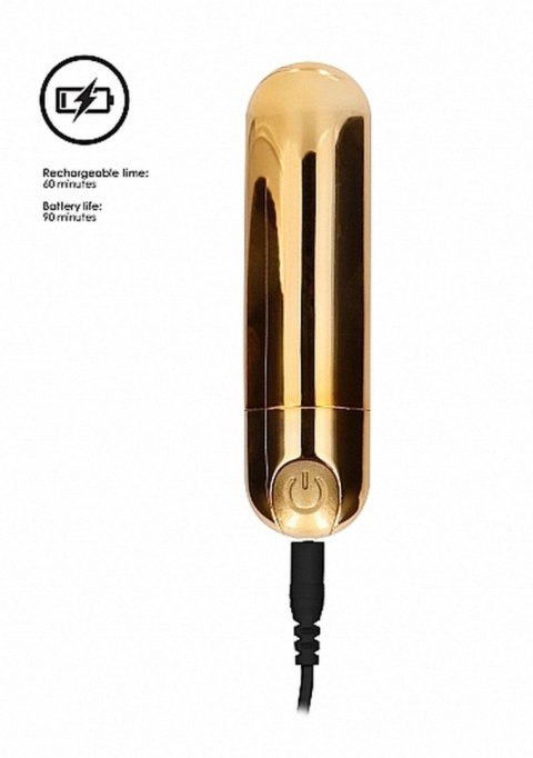 Wibrator Kulkowy USB Ładowany 10 Prędkości Złoty